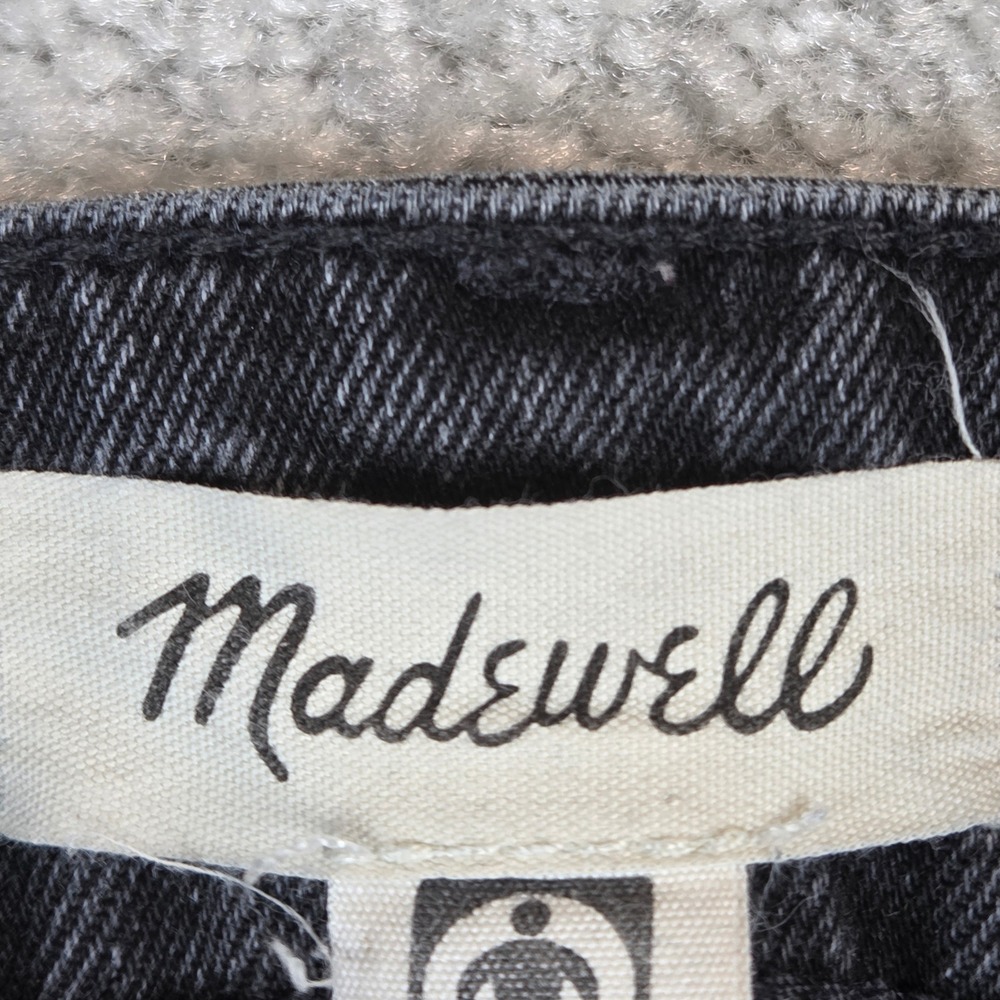 Madewell Curvy Bootcut Jeans Womens 16W Faded Black High Rise Stretch Whiskers - Picture 5 of 10